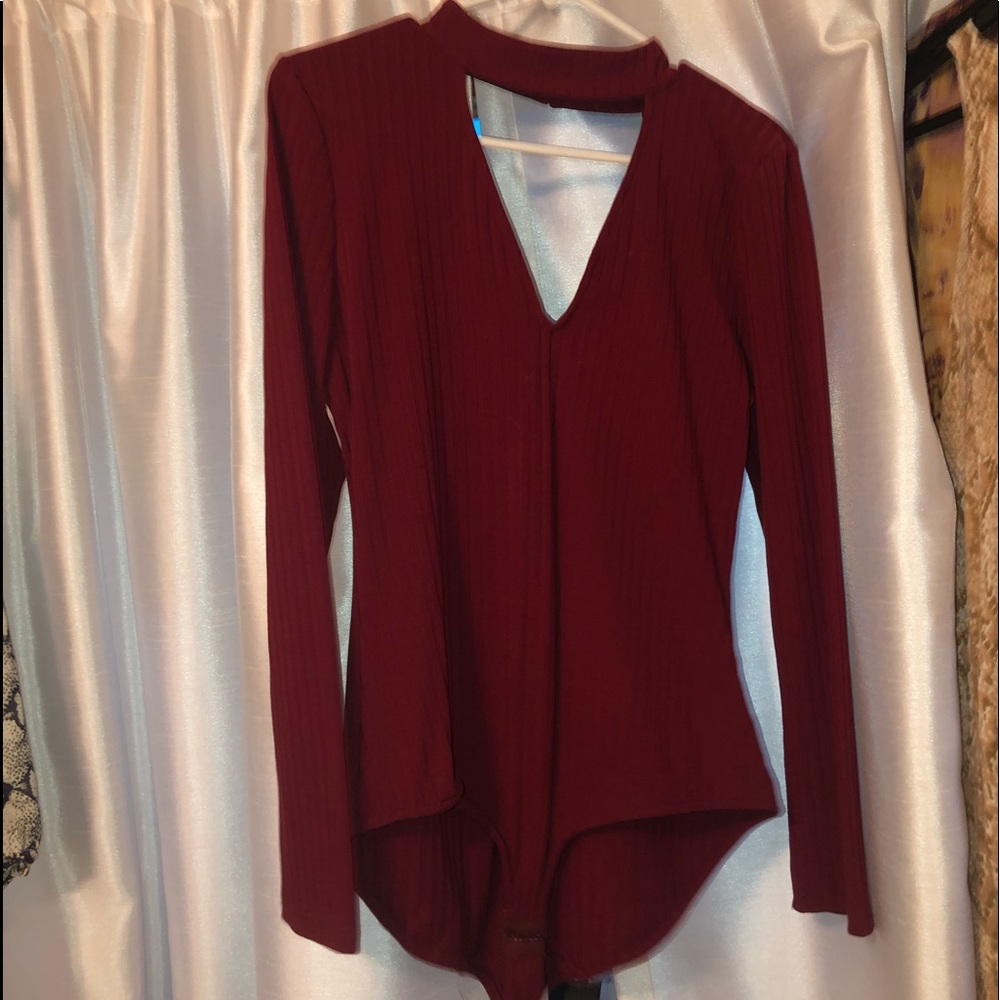 Maroon body suit